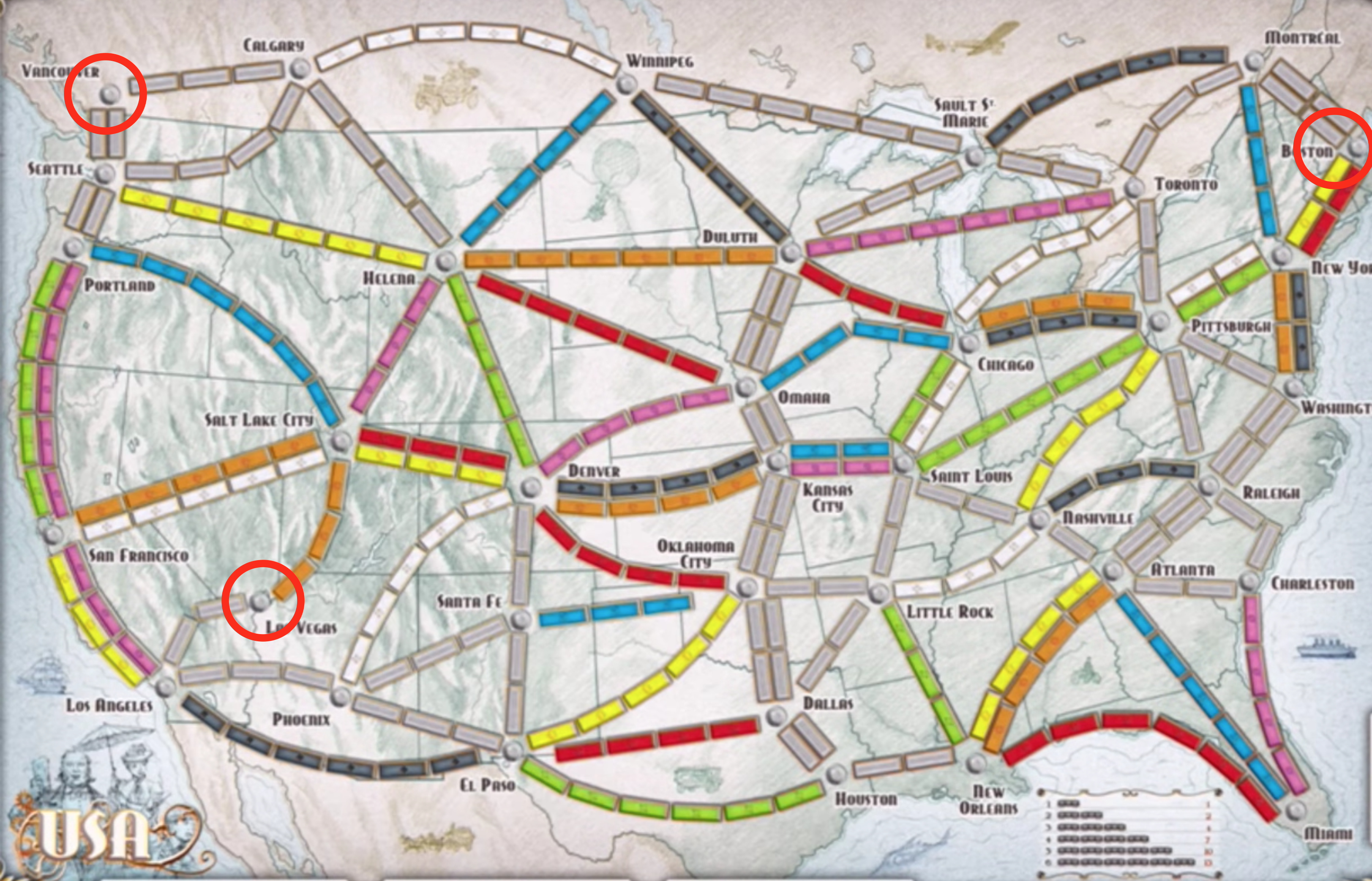 Ticket To Ride Usa Map - Map